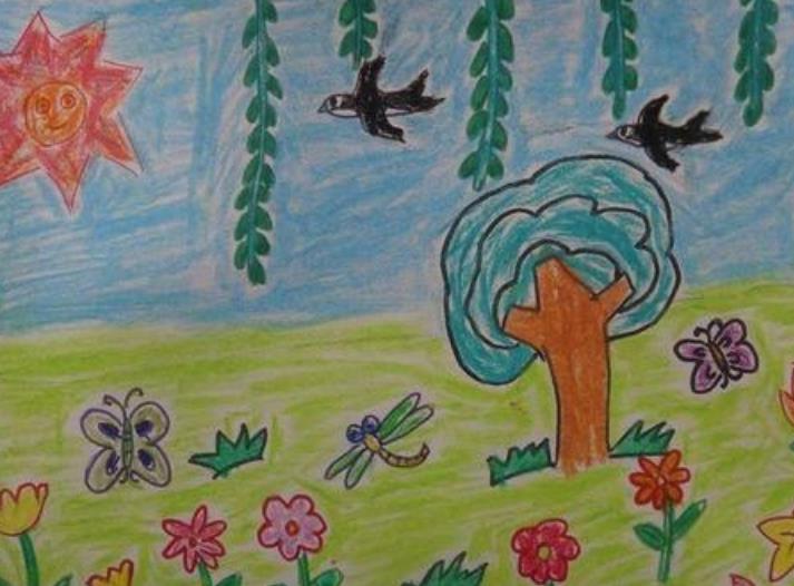 美妙的春天优秀儿童绘画