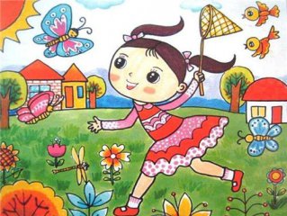 春天主题拟人化儿童绘画图集_美丽的春天绘画