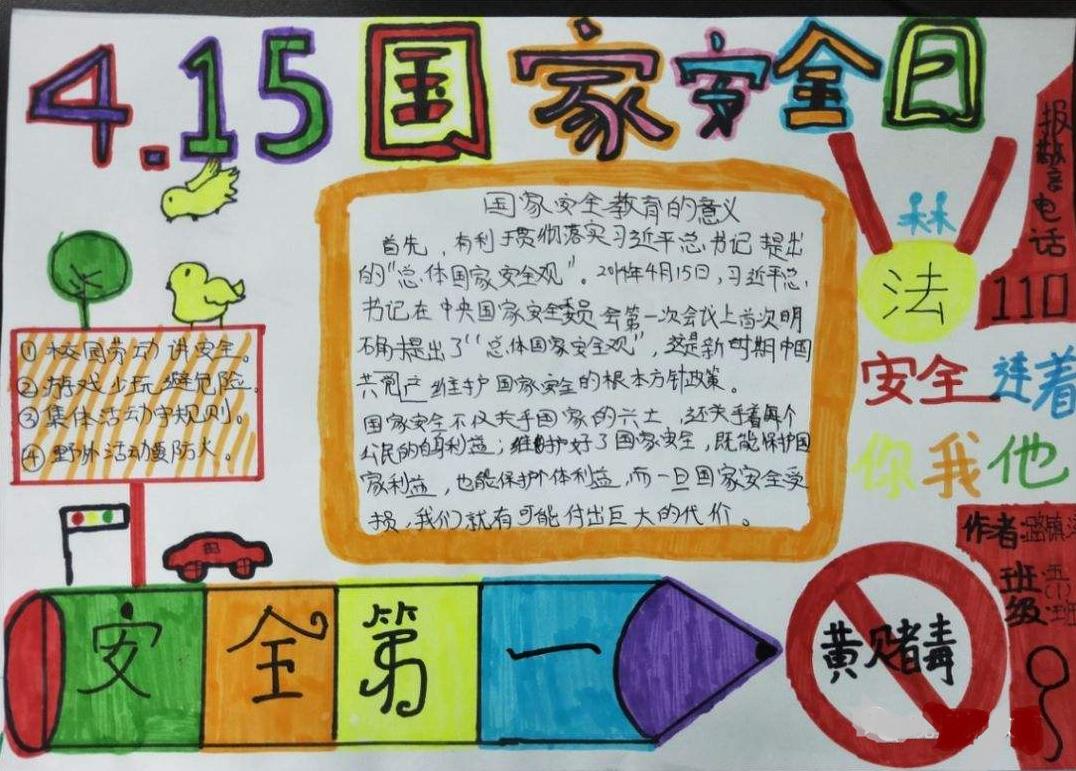 415国家安全日手抄报小学生图片大全 国家安全日手抄报图片欣赏