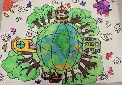 世界地球日清洁地球绘画创意设计