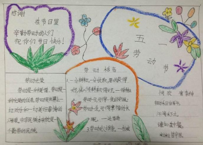 我爱劳动手抄报小学生绘画作品