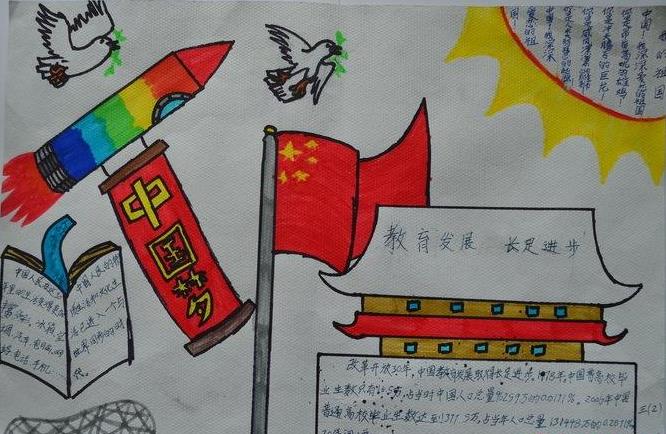 中国航天日手抄报精美绘画作品