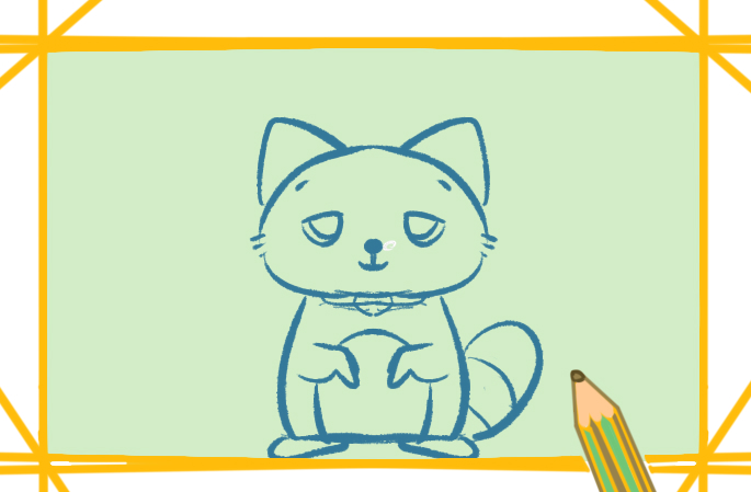 美丽的小猫咪简笔画图片教程