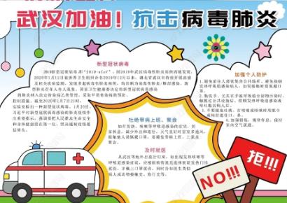 武汉加油手抄报模板