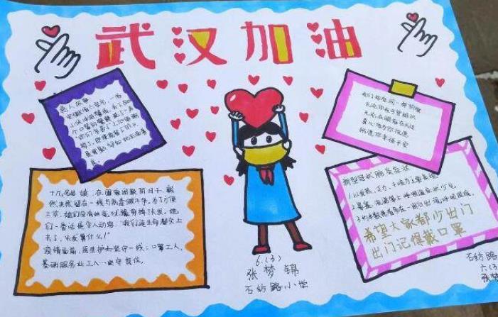 武汉加油手抄报可爱