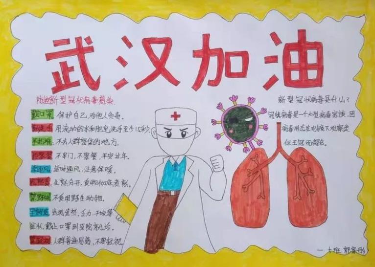 2020最新武汉加油抗击疫情手抄报图片素材