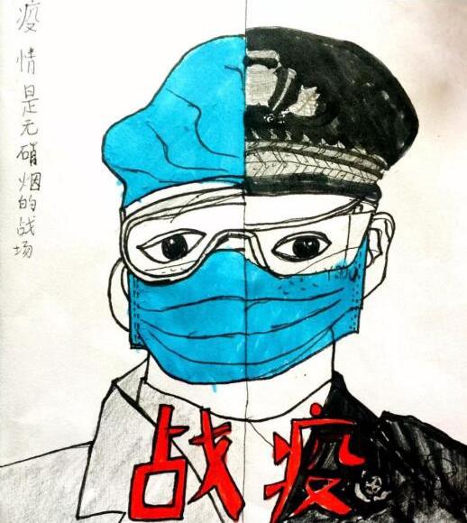 2020支援武汉全民抗疫绘画简单漂亮