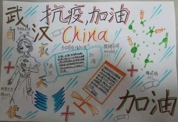 抗击肺炎病毒简单小学生手抄报2020