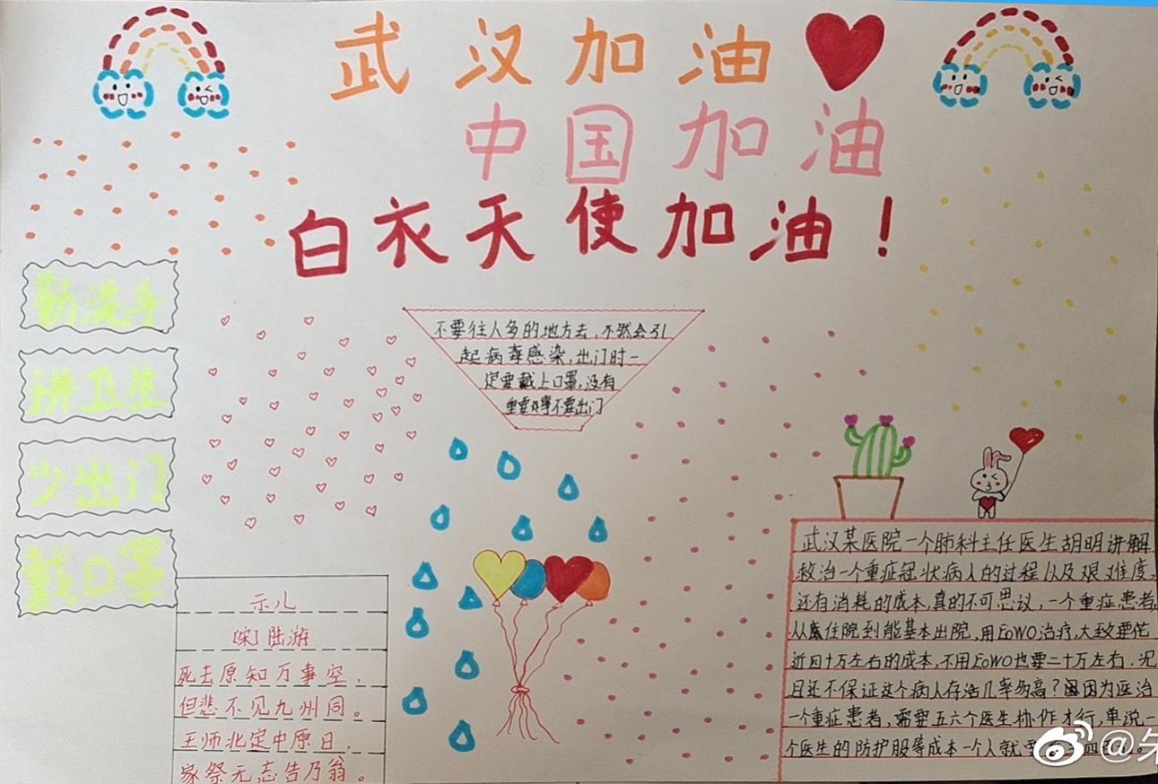 2020抗击冠状病毒手抄报_关于新型冠状病毒的手抄报