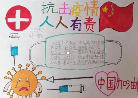 加油中国抗击疫情人人有责小学生手抄报