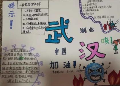 疫情阻击战武汉加油手抄报绘画