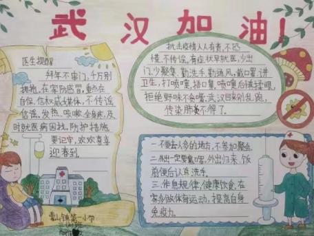 抗击疫情中国加油小学生手抄报优秀绘画