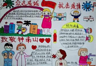 众志成城抗疫致敬白衣天使手抄报漂亮