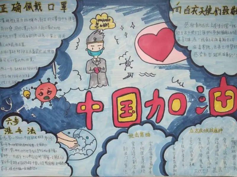 抗疫英雄手抄报简单又漂亮绘画