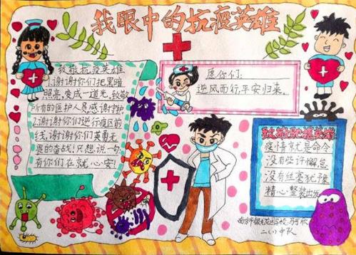 抗疫英雄手抄报简单又漂亮绘画