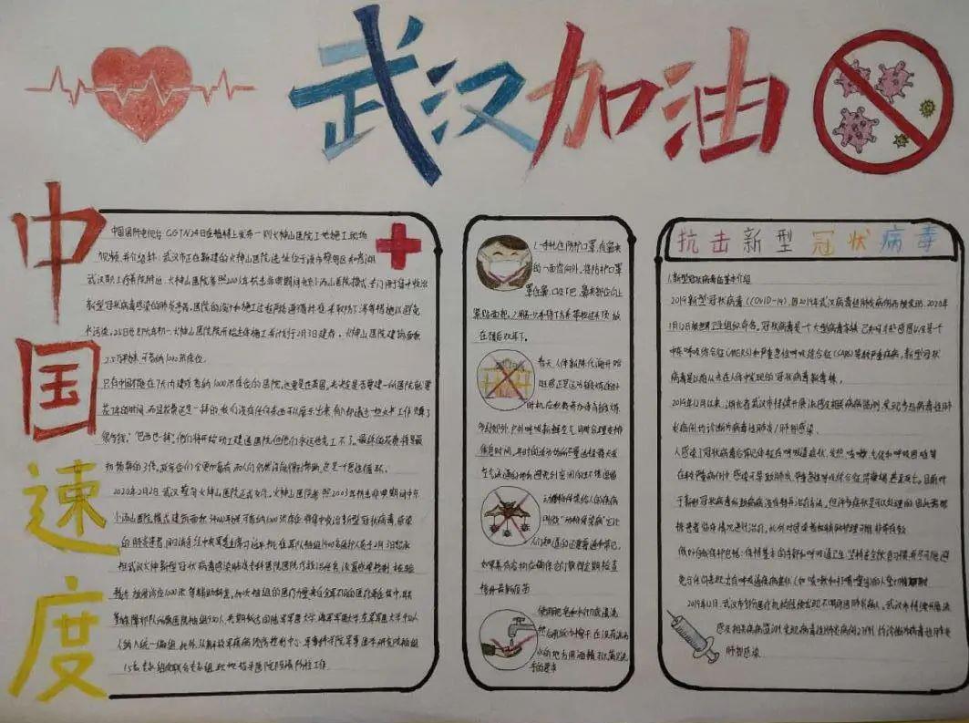 抗疫英雄手抄报简单又漂亮绘画