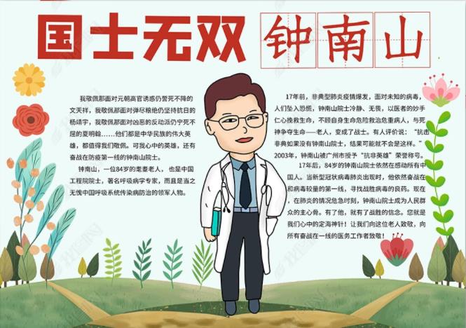 抗击疫情致敬钟南山手抄报素材