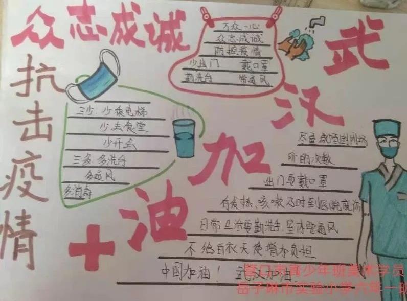 小学生抗疫情致敬感恩护士们手抄报