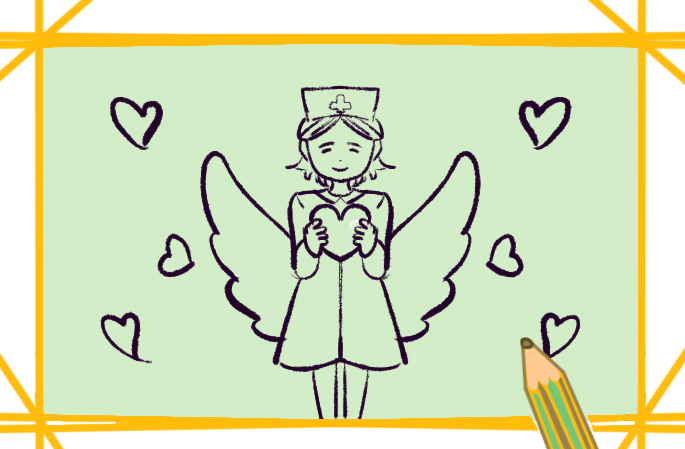 天使之护士简笔画图片教程