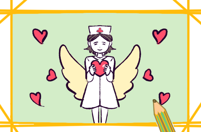 天使之护士简笔画图片教程