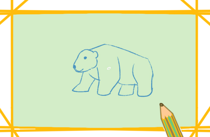 雪白的北极熊小学生简笔画要怎么画