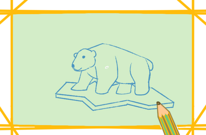 雪白的北极熊简笔画图片教程