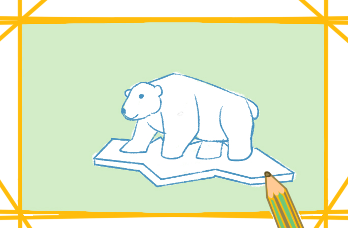 雪白的北极熊简笔画图片教程