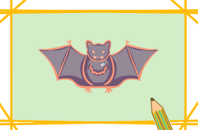 可怕的蝙蝠简笔画图片教程