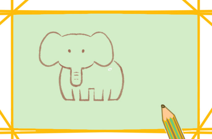 动物大象小学生简笔画要怎么画