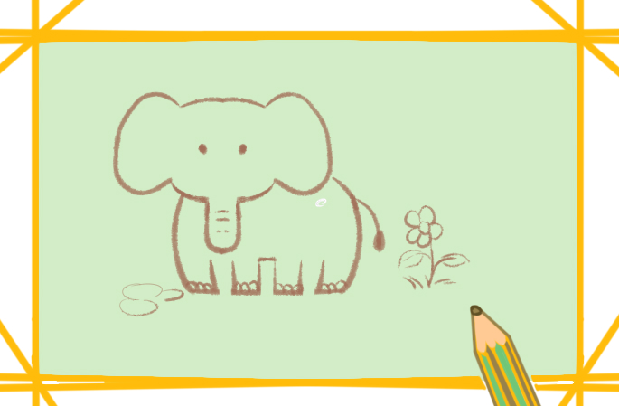 动物大象小学生简笔画要怎么画