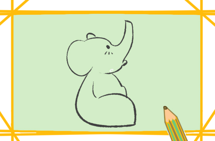 可爱的卡通小象简笔画图片要怎么画