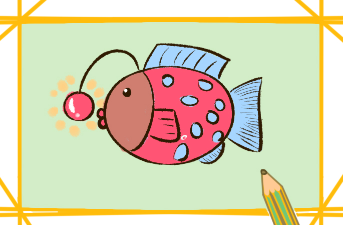 深海的灯笼鱼简笔画图片要怎么画