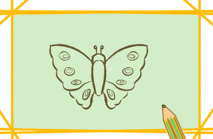 大孔雀蝶,简笔画图片