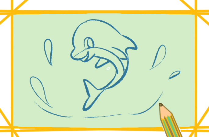 水精灵之海豚简笔画原创教程步骤