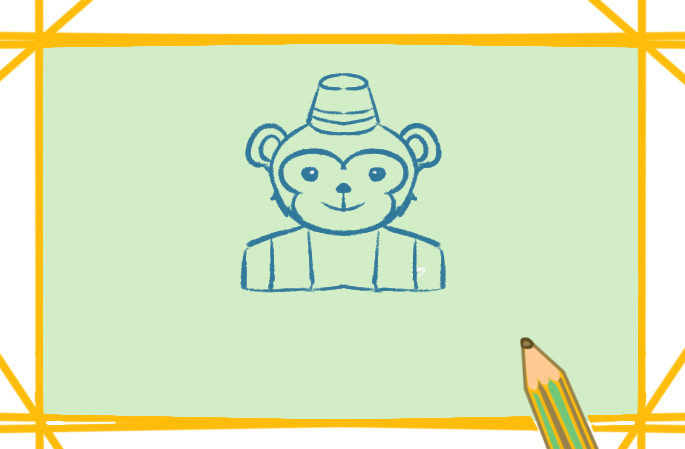 马戏团的猴子上色简笔画图片教程