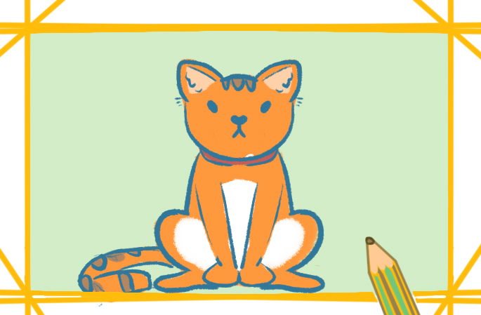 胖胖的橘猫简笔画图片教程