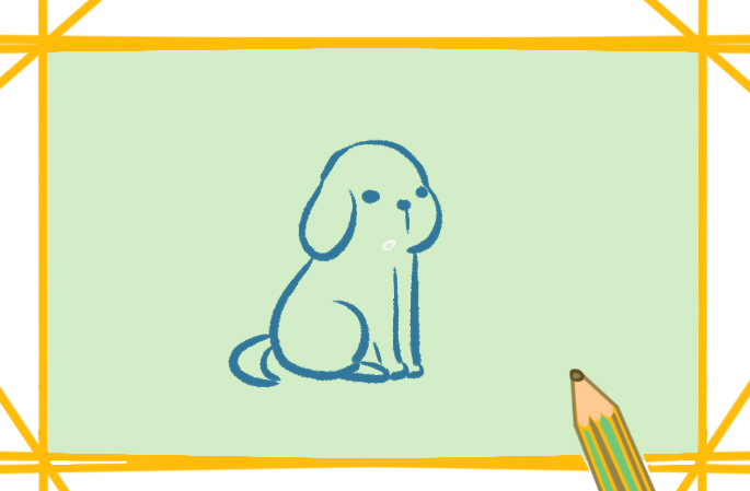 可爱的金毛猎犬简笔画图片教程
