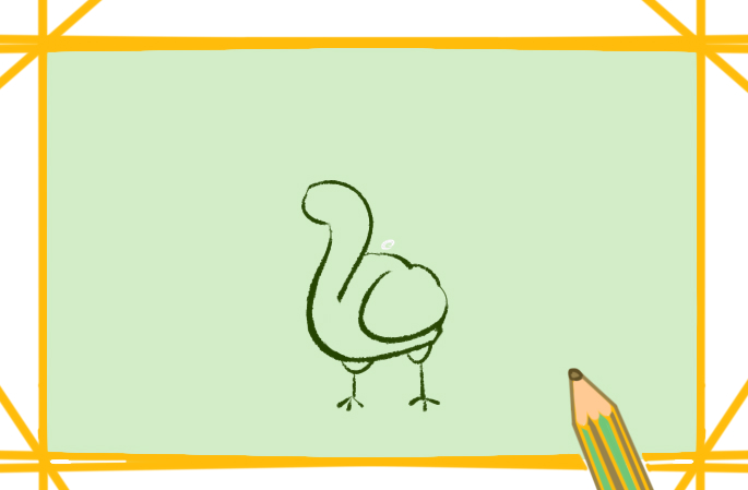 简单的绿孔雀简笔画图片教程
