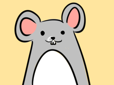 超简单的小灰鼠简笔画步骤图