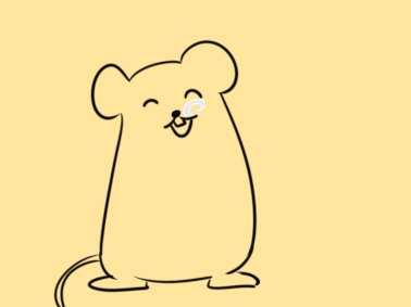 超简单的拜年的老鼠简笔画步骤图