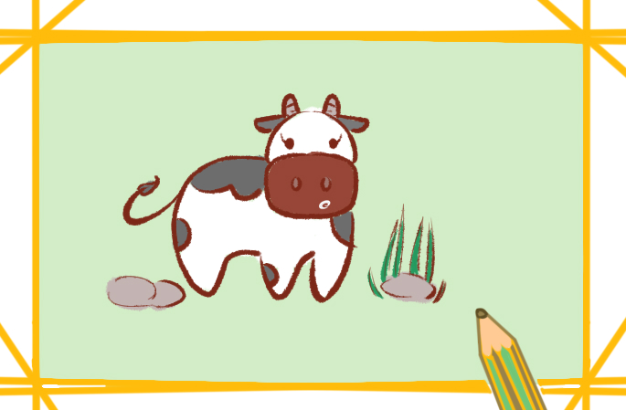 可爱的奶牛简笔画要怎么画