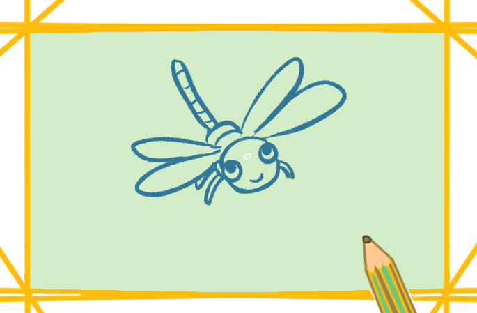 好看的蜻蜓上色简笔画图片教程