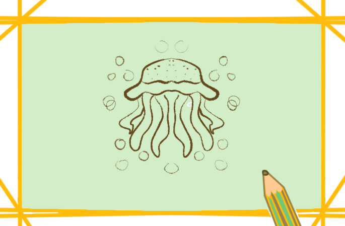 海底生物水母简笔画要怎么画