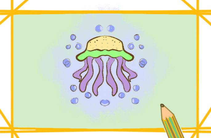 海底生物水母简笔画要怎么画