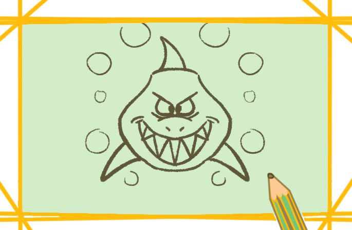 危险的鲨鱼简笔画要怎么画
