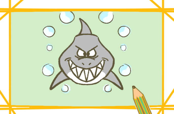 凶猛的大白鲨简笔画要怎么画