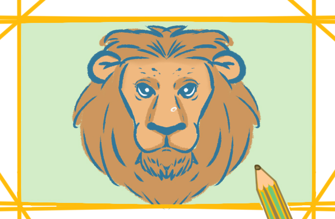 狮子简笔画图片彩色-简笔画彩色狮子