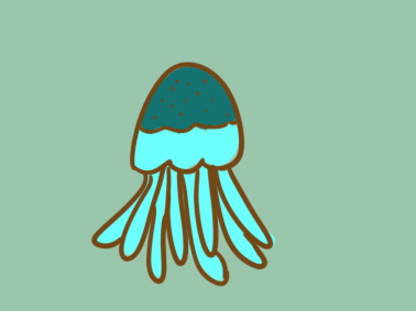 超简单的水母简笔画步骤图