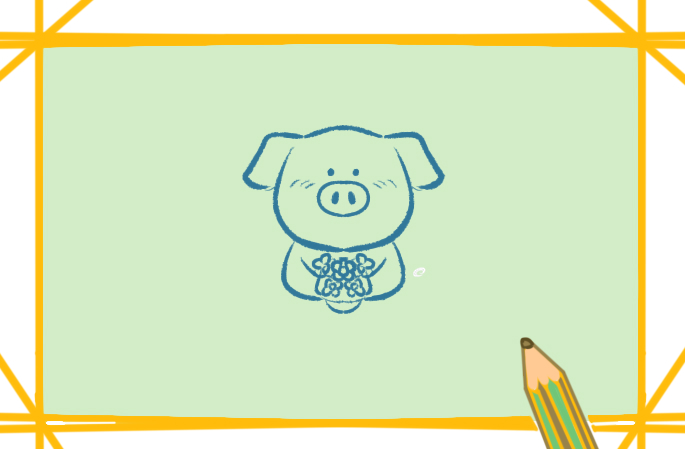 粉红色的小猪上色简笔画要怎么画