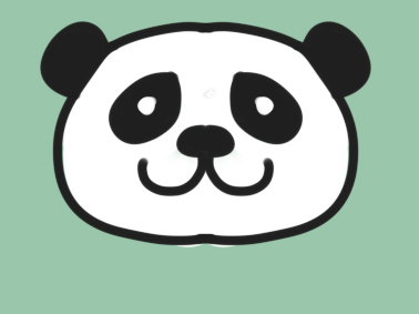 开心的熊猫涂色简笔画要怎么画